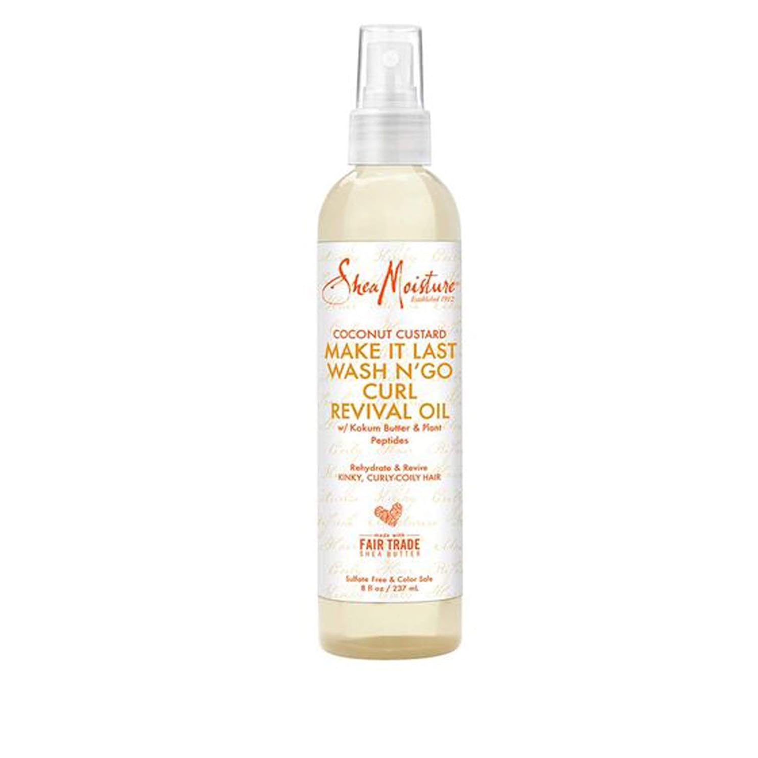 Shea Moisture Coconut Custard Make It Last Wash N' Go Curl Revival Oil 8oz